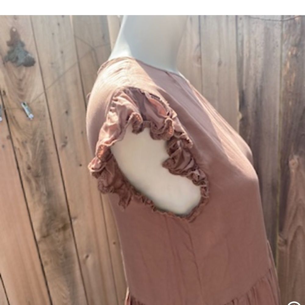 Wilfred Sidonie Dress in Mocha Sorbet Tiered Babydoll/ Mini Dress sz XS - Picture 3 of 11
